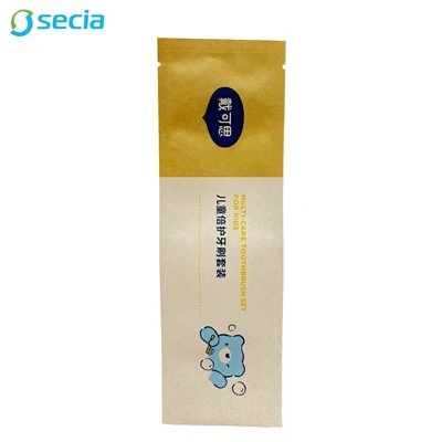Трех боковая запечатанная зубная щетка крафт -бумага